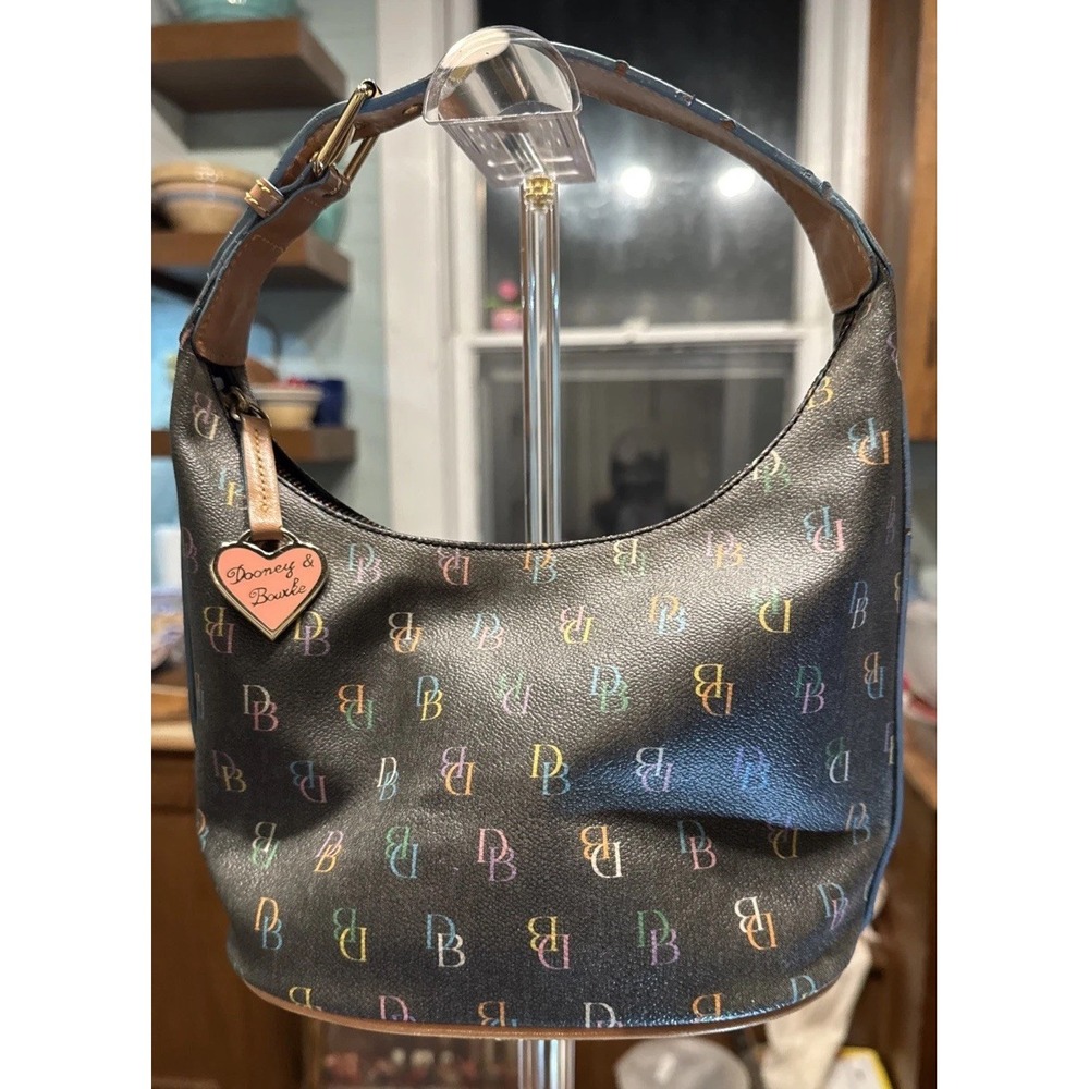 VINTAGE Y2K Dooney & Bourke Multicolor "It" Mini Handbag W Rainbow Zipper